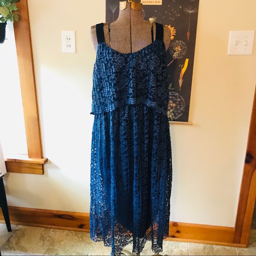 Royal Blue Lace Maternity Dress, lined.
